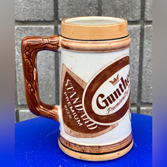 1950s Ceramic Schlitz Gunther Miller Logo Beer Mug Made in Japan - Picture 2 of 16